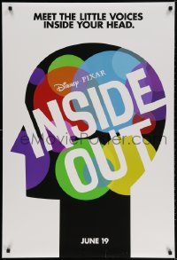 4g721 INSIDE OUT advance DS 1sh 2015 Walt Disney, Pixar, the voices inside your head, profile art!
