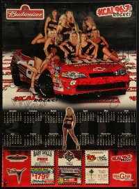 4g010 KCAL 96.7 signed calendar 2001 incredibly sexy women on top of stock car!