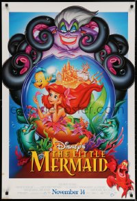 4g755 LITTLE MERMAID advance DS 1sh R1997 great images of Ariel & cast, Disney cartoon!