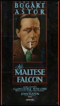 4g203 MALTESE FALCON 20x36 video poster R1981 Humphrey Bogart, Peter Lorre, directed by John Huston!