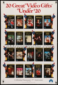 4g207 PARAMOUNT'S 75TH ANNIVERSARY 27x40 video poster 1987 King Kong, Flashdance, War of the Worlds!