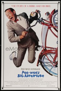 4g831 PEE-WEE'S BIG ADVENTURE 1sh 1985 Tim Burton, best image of Paul Reubens & his beloved bike!