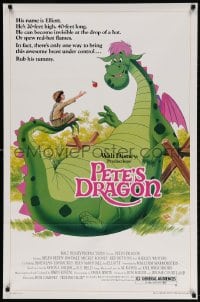 4g834 PETE'S DRAGON 1sh R1984 Walt Disney, colorful art of cast headshots & dragon by Paul Wenzel!
