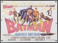 4g238 BATMAN 28x38 commercial poster 1980s DC Comics, art of Adam West & cast from British Quad!