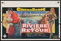 4g233 RIVER OF NO RETURN 14x21 Belgian REPRO poster 2000s Robert Mitchum & sexy Marilyn Monroe!