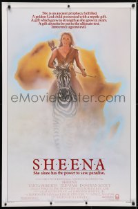 4g889 SHEENA 1sh 1984 sexy Tanya Roberts with bow & arrows riding zebra in Africa!