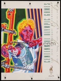 4g292 1996 SUMMER OLYMPICS 18x24 special poster 1996 wonderful Hiro Yamagata art of female archer!