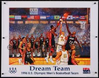 4g293 1996 SUMMER OLYMPICS 22x28 special poster 1996 the basketball Dream Team by Forbes!