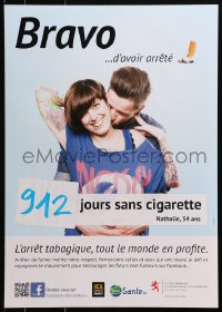 4g320 BRAVO D'AVOIR ARRETE 17x23 Luxembourg special poster 2000s image of a happy couple