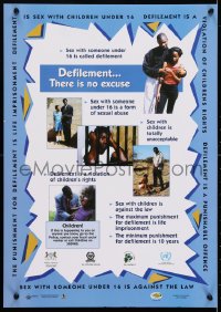 4g335 DEFILEMENT THERE IS NO EXCUSE Botswanan poster 1990s sex with someone 16 is against the law!