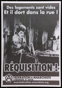 4g354 FEDERATION ANARCHISTE Chaplin style 18x26 French special poster 2010s Charlie as The Tramp!