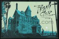4g055 FIGHT CLUB signed 24x36 art print 2014 by artist Ken Taylor, art of the creepy house, 379/400!