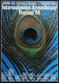 4g168 INTERNATIONALES ARENATHEATER FESTIVAL '80 23x33 German stage poster 1980 peacock feather!
