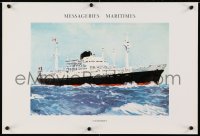 4g407 MESSAGERIES MARITIMES Caledonien style 15x22 French special poster 1950s ship art by Brenet!