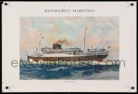 4g408 MESSAGERIES MARITIMES Champollion style 15x22 French special poster 1950s ship by Marin Marie!