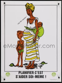 4g431 PLANIFIER C'EST S'AIDER SOI-MEME 18x24 Senegalese 1980s pregnant woman with 2 children!