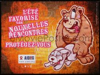 4g440 PROTEGEZ-VOUS AIDES 24x32 French special poster 1990s HIV/AIDS, bear and rabbit by Niark!