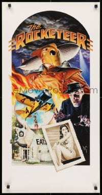 4g449 ROCKETEER 18x35 special poster 1988 Disney, really cool different art by Dave Stevens!