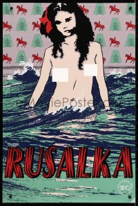 4g176 RUSALKA 20x30 English stage poster 1980s really cool art of a naked woman in water!