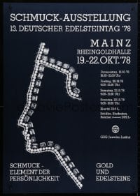 4g142 SCHMUCK-AUSSTELLUNG 23x33 German museum/art exhibition 1978 profile made of jewels & pearls!