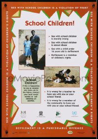4g455 SCHOOL CHILDREN 17x23 Botswanan special poster 1990s defilement is a punishable offence!