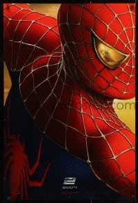4g903 SPIDER-MAN 2 int'l teaser DS 1sh 2004 cool image of Tobey Maguire as superhero, Sam Raimi!