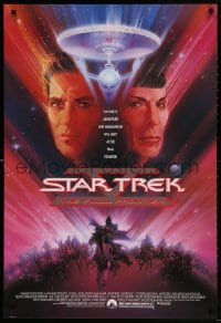 4g916 STAR TREK V advance 1sh 1989 The Final Frontier, art of William Shatner & Nimoy by Bob Peak!