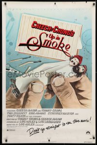 4g965 UP IN SMOKE recalled 1sh 1978 Cheech & Chong, it will make you feel funny, revised tagline!