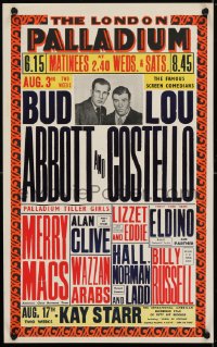 4g060 ABBOTT & COSTELLO stage play English WC 1953 legendary comedy team performing live on stage!
