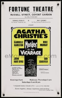 4g080 MURDER AT THE VICARAGE stage play English WC 1976 play based on the novel by Agatha Christie!