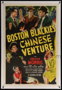 4h209 BOSTON BLACKIE'S CHINESE VENTURE linen 1sh 1949 detective Chester Morris in Chinatown!
