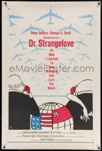 4h240 DR. STRANGELOVE linen 1sh 1964 Stanley Kubrick classic, Peter Sellers, Tomi Ungerer art!