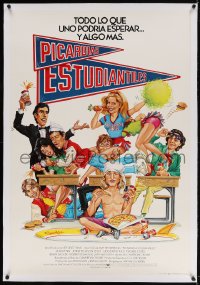 4h045 FAST TIMES AT RIDGEMONT HIGH linen English 1sh 1982 great different art, printed in Spanish!