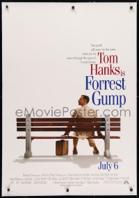 4h252 FORREST GUMP linen int'l advance 1sh 1994 Tom Hanks sits on bench, Robert Zemeckis classic!