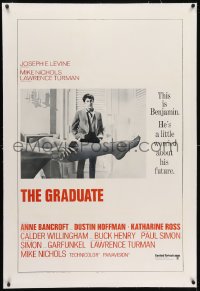 4h264 GRADUATE linen pre-awards int'l 1sh 1968 most classic image of Dustin Hoffman & sexy leg!