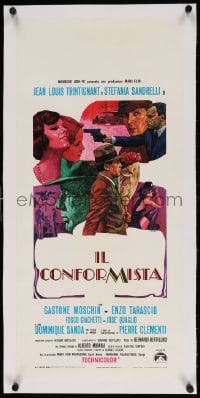 4h039 CONFORMIST linen Italian locandina 1971 Bernardo Bertolucci's Il Conformista, Iaia art!