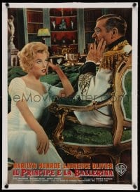 4h042 PRINCE & THE SHOWGIRL linen Italian 19x27 pbusta 1957 sexy Marilyn Monroe & Laurence Olivier!