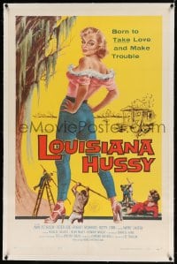 4h288 LOUISIANA HUSSY linen 1sh 1959 art of sexy bad girl born to take love and make trouble!