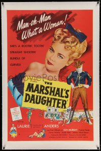 4h294 MARSHAL'S DAUGHTER linen 1sh 1953 man-oh-man, sexy Laurie Anders is a bundle of curves!
