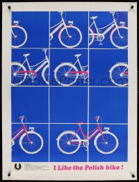 4h166 I LIKE THE POLISH BIKE linen 23x32 Polish special poster 1970s cool bicycle artwork!