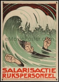 4h179 SALARISACTIE RIJKSPERSONEEL linen 31x44 Dutch special poster 1925 Albert P. Hahn Jr. art!