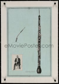 4h109 VICTOR TALKING MACHINE COMPANY linen 14x22 music poster 1931 art of musician & English horn!