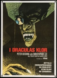 4h017 HORROR OF DRACULA linen Swedish 1970 Hammer vampire, different Arnold art of monster, rare!