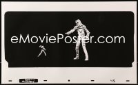 4j018 TRON Kodalith animation cel 1982 giant guy pointing at tiny Jeff Bridges, Disney, rare!