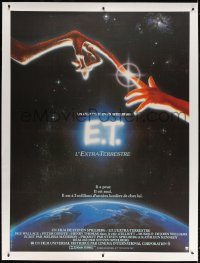 4j112 E.T. THE EXTRA TERRESTRIAL linen French 1p 1982 Steven Spielberg, classic fingers touching art!