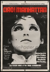 4j104 CIAO MANHATTAN linen French 31x46 1976 pretty model Edie Sedgwick is addicted to drugs, rare!