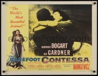 4j057 BAREFOOT CONTESSA style B 1/2sh 1954 art of sexy full-length Ava Gardner & c/u with lover!