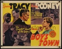 4j058 BOYS TOWN 1/2sh 1938 Spencer Tracy as Father Flannagan with Mickey Rooney, ultra rare!