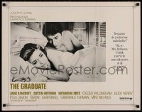 4j063 GRADUATE int'l pre-Awards 1/2sh 1968 classic image of Dustin Hoffman & Anne Bancroft in bed!