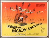 4j064 INVASION OF THE BODY SNATCHERS style A 1/2sh 1956 different montage of stars over hand print!